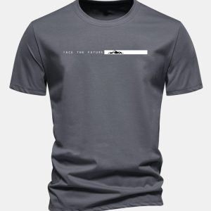 Regular Fit Face The Future Print Cotton T-Shirt