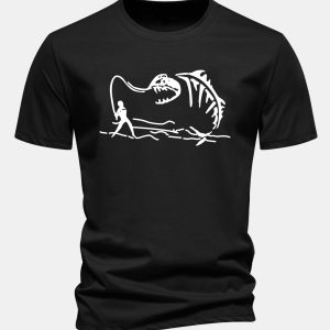 Regular Fit Fishing Print Cotton T-Shirt