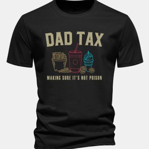 Regular Fit Dad Tax Print Cotton T-Shirt