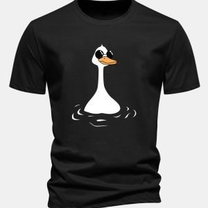 Regular Fit Sunglasses Goose Print Cotton T-Shirt