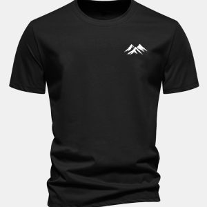 Regular Fit Mountain Print Cotton T-Shirt