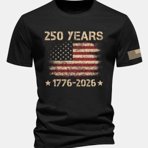 Regular Fit USA 250th Anniversary Print Cotton T-Shirt