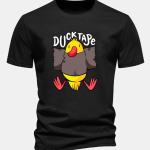 Duck Tape Print Cotton T-Shirt