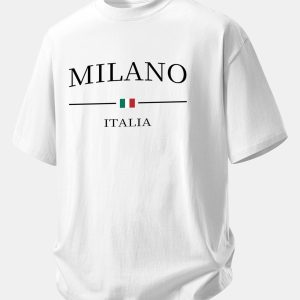 Relax Fit Milano Print Cotton T-Shirt