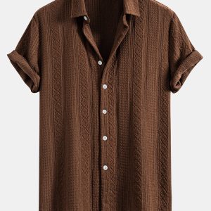Geometry Jacquard Button Up Shirt