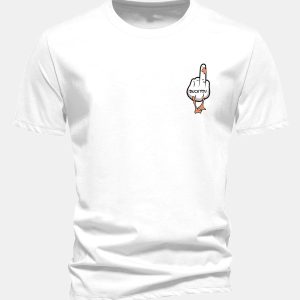 Regular Fit Duck You Print Cotton T-Shirt