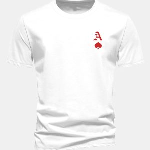 Regular Fit Ace Of Spades Print Cotton T-Shirt