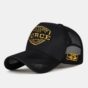 Breathable Mesh Trucker Hat With New York Embroidery - Adjustable Summer Baseball Cap
