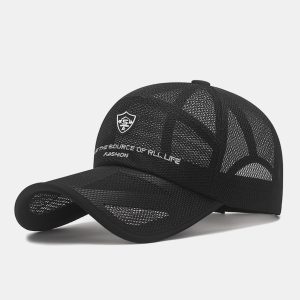 Casual Shield Embroidered Mesh Baseball Cap