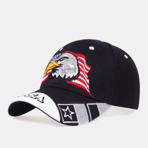 American Bald Eagle USA Flag Embroidered Baseball Cap