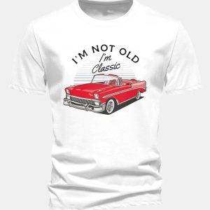 Regular Fit Classic Car Print Cotton T-Shirt