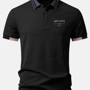 Milano Print Contrast Trim Polo