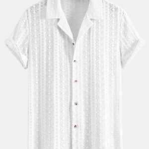 Geometric Jacquard Cuban Shirt