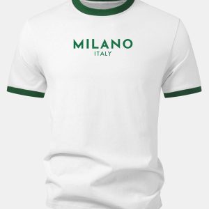 Milano Print Contrast Ringer T-Shirt