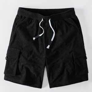 Drawstring Cargo Corduroy Shorts