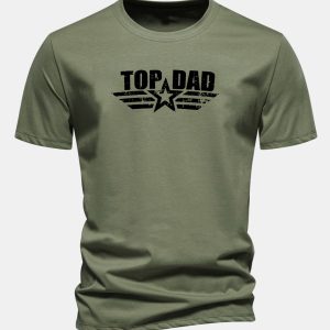 Regular Fit Top Dad Print Cotton T-Shirt
