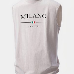 Milano Print Washed Distressed Tank Top