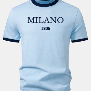 Milano Print Contrast Ringer T-Shirt