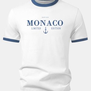 Monaco Print Contrast Ringer T-Shirt