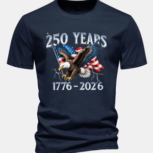 Regular Fit USA 250th Anniversary Print Cotton T-Shirt