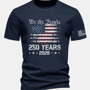 Regular Fit USA 250th Anniversary Print Cotton T-Shirt