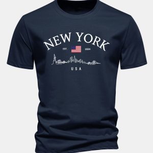 Regular Fit New York Print Cotton T-Shirt