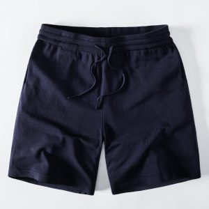 Solid Drawstring Knit Shorts