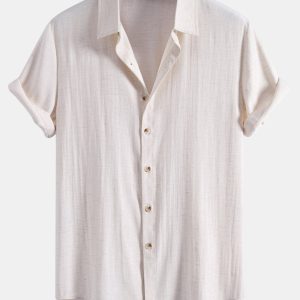 Linen Rayon Blend Button Up Shirt