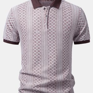 Geometric Rhombus Jacquard Polo
