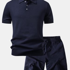 Basic Knit Polo & Knit Shorts