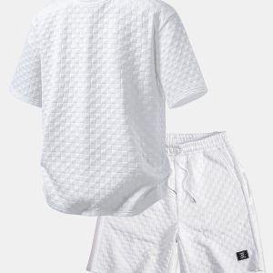 Relax Fit Checkerboard T-Shirt & Checkerboard Jacquard Shorts