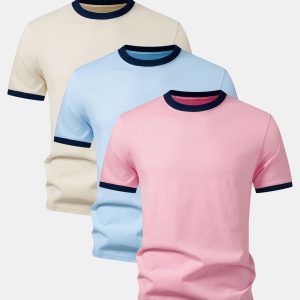 3 Pieces Contrast Ringer T-Shirt